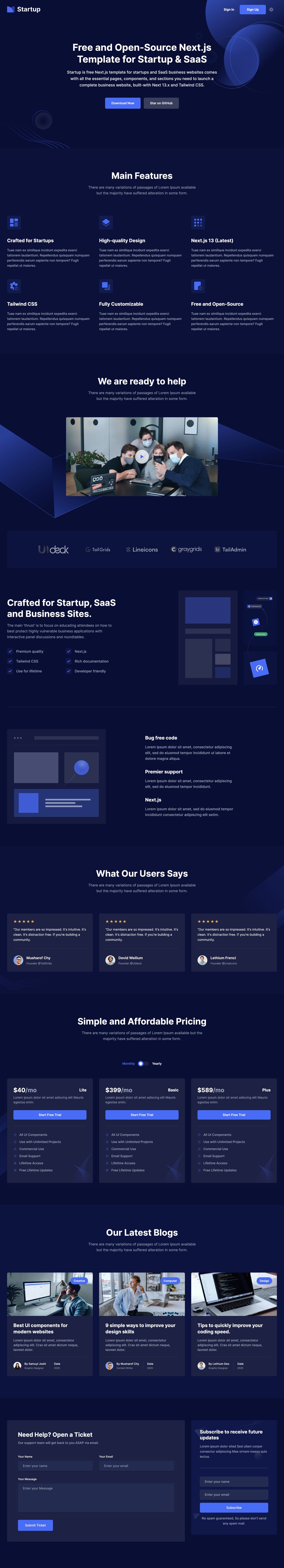 Startup Website Screenshot