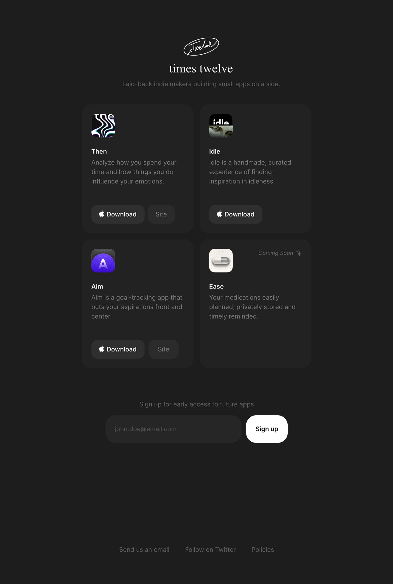 times twelve Website Screenshot