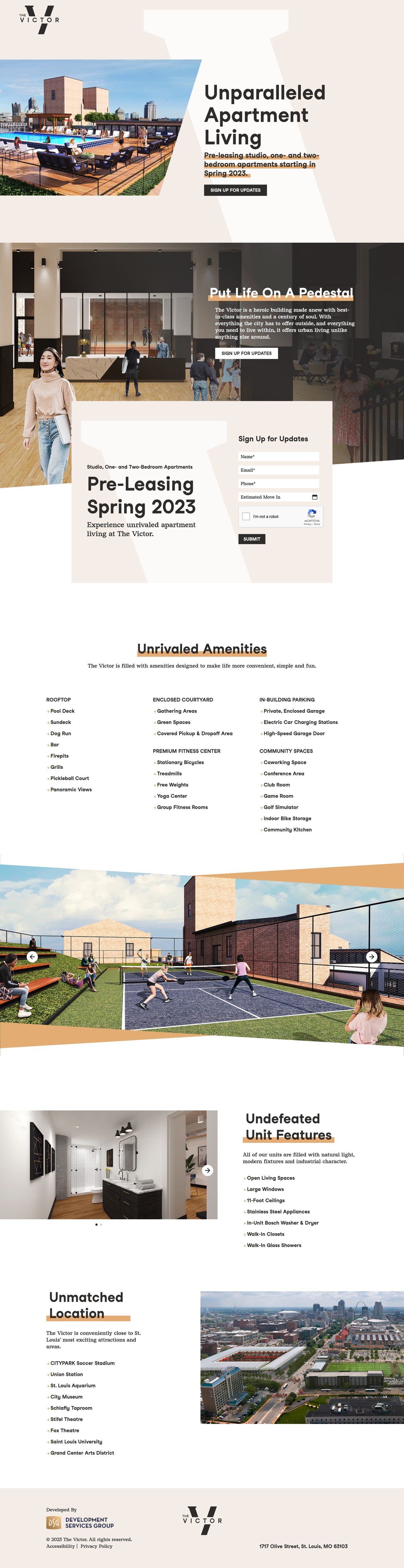 The Victor Website Screenshot