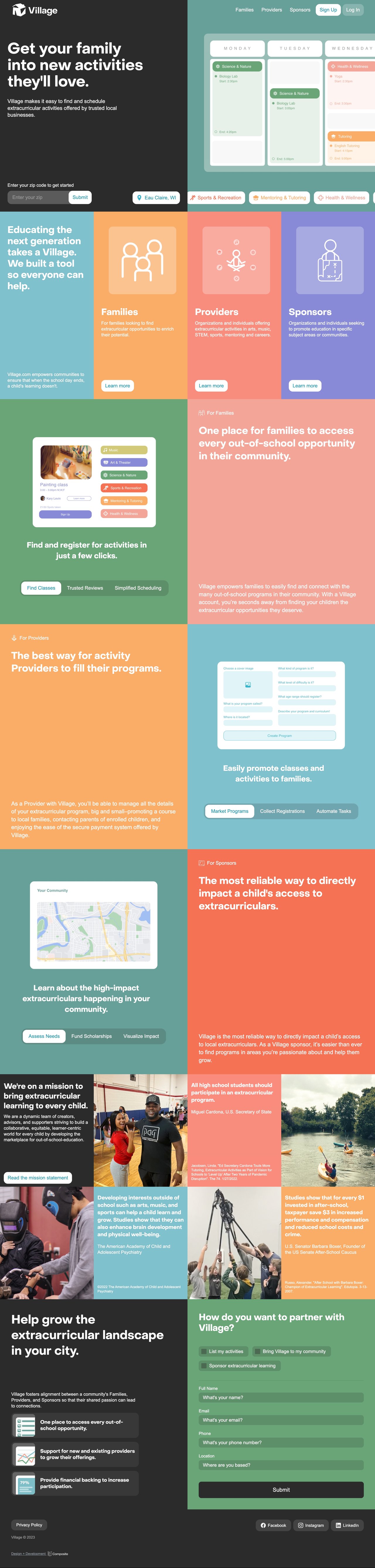 Village Website Screenshot
