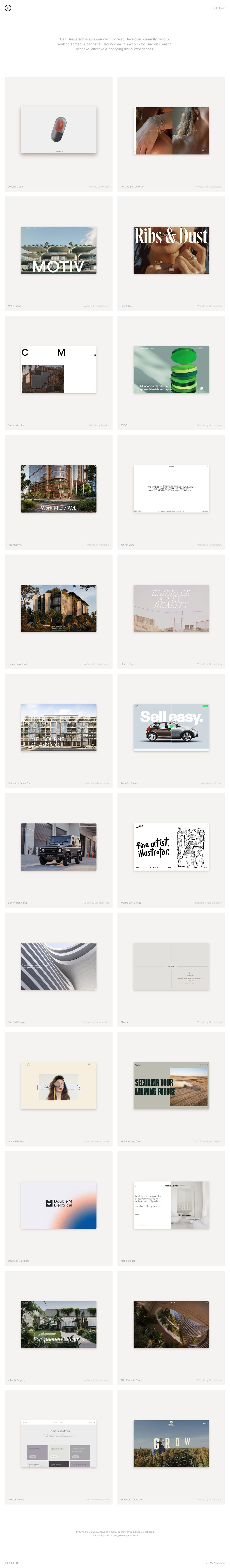 Carl Beaverson Website Screenshot