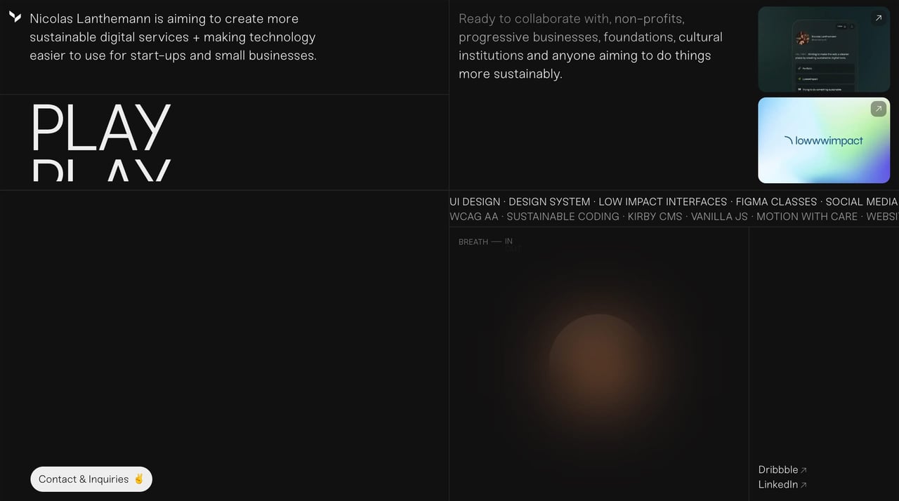 Nicolas Lanthemann Website Screenshot