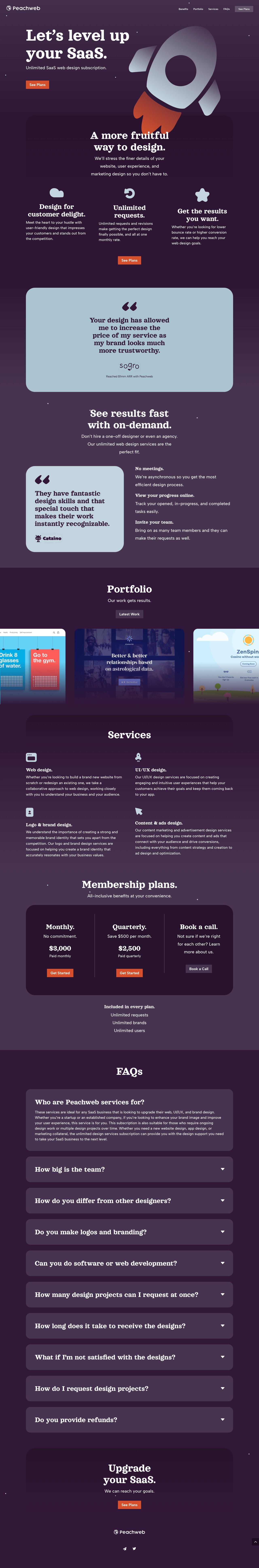 Peachweb Website Screenshot