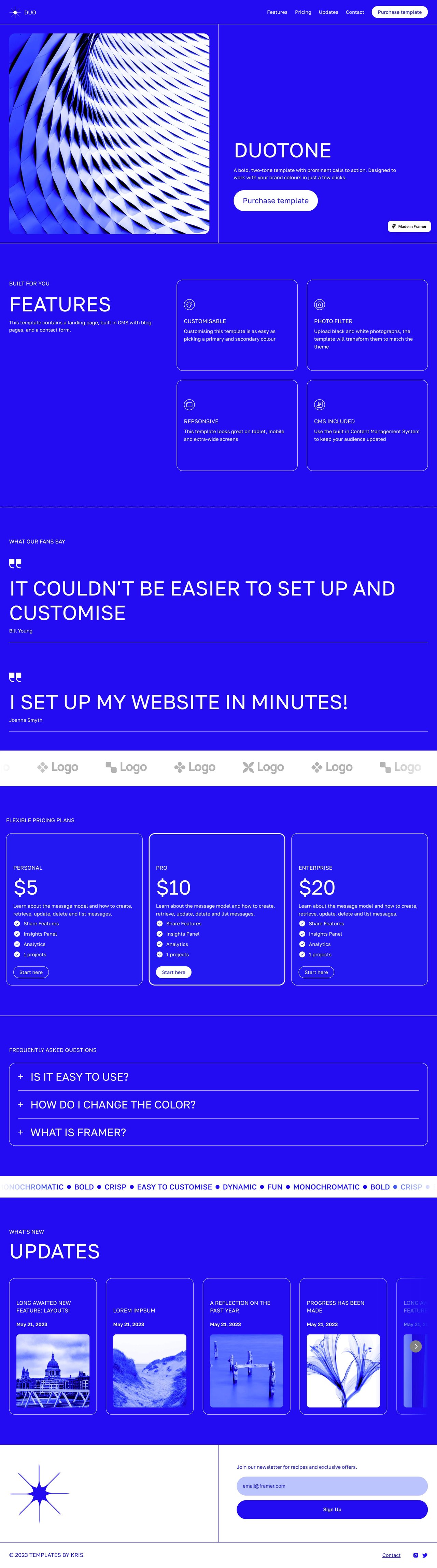 Duo Website Screenshot