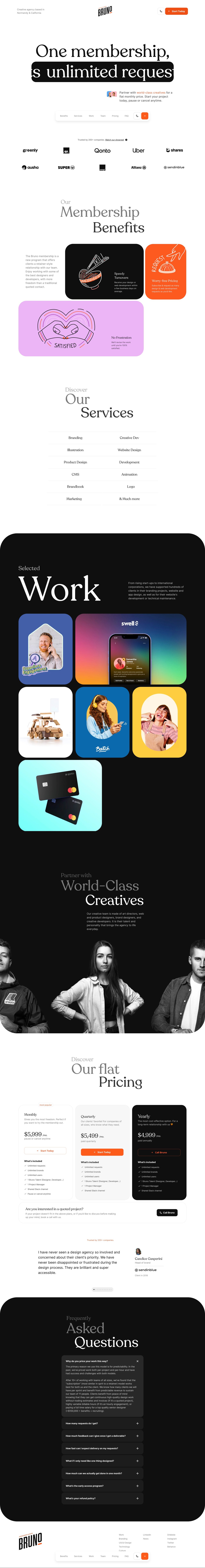 Bruno Membership Website Screenshot