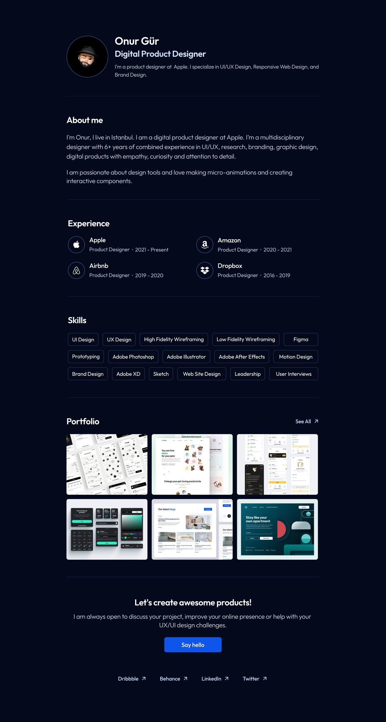 Designer Portfolio Website Screenshot