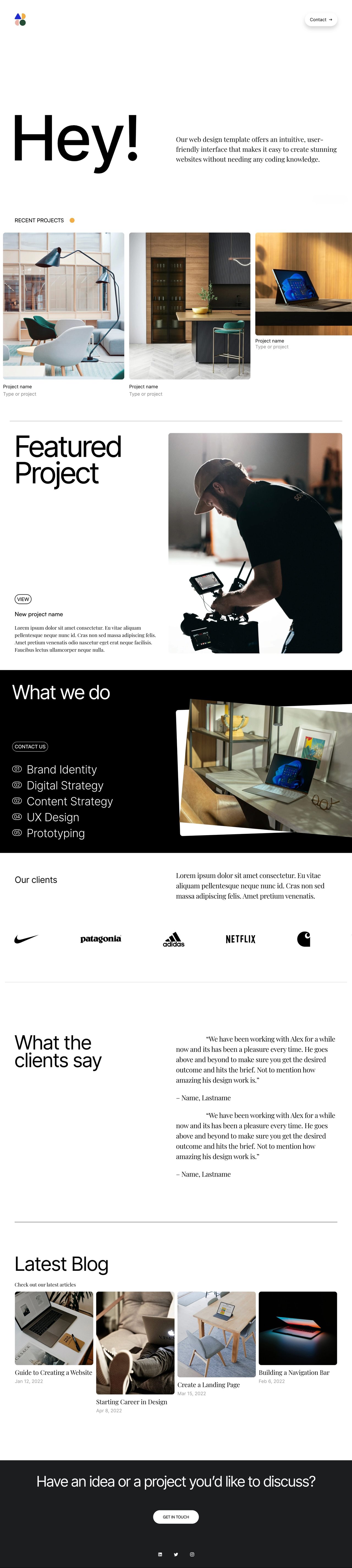 Minimal Portfolio Website Screenshot