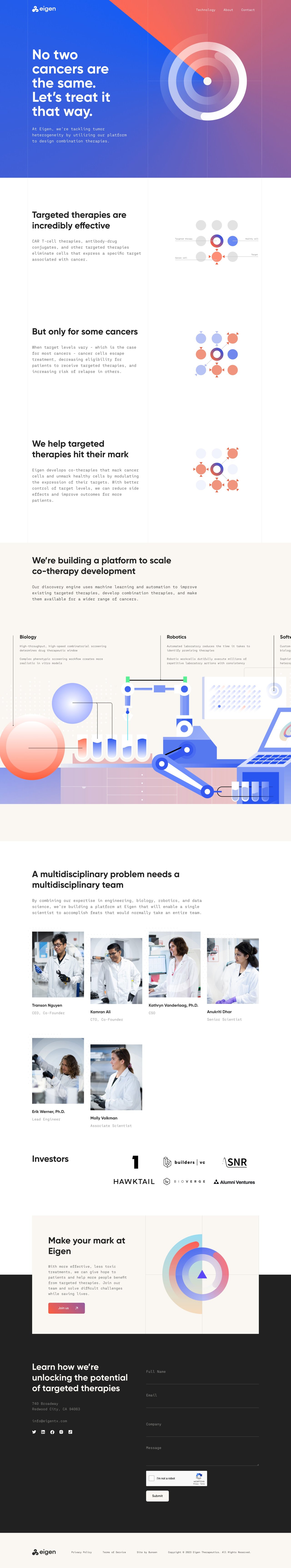 Eigen Therapeutics Website Screenshot