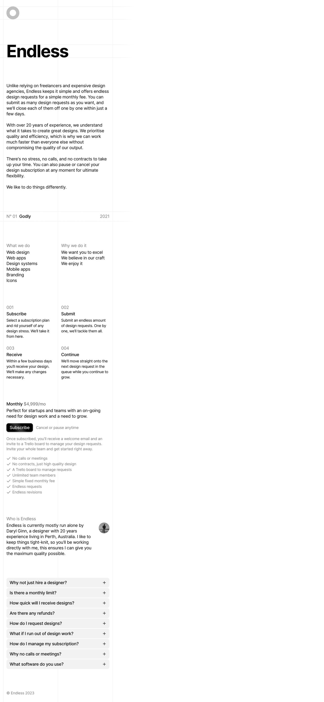 Endless Website Screenshot