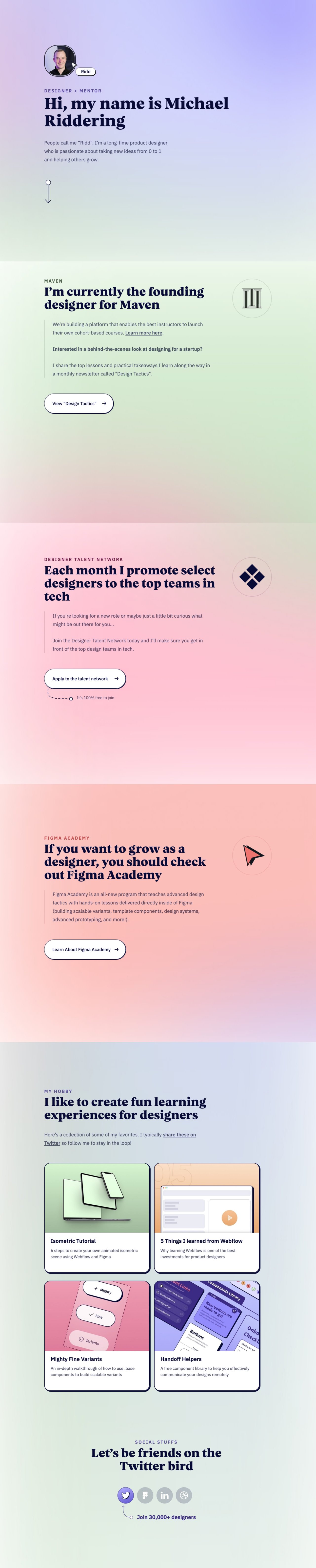 Michael Riddering Website Screenshot