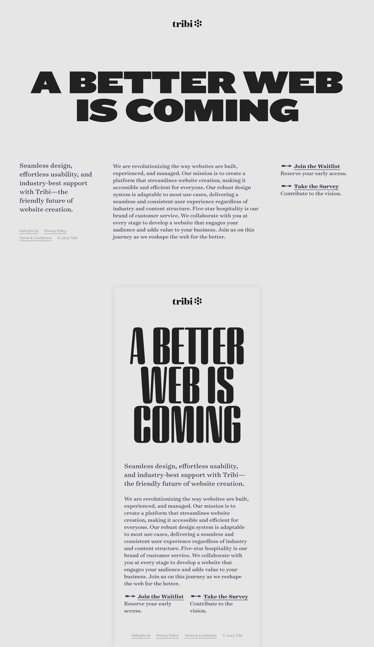 Tribi Website Screenshot