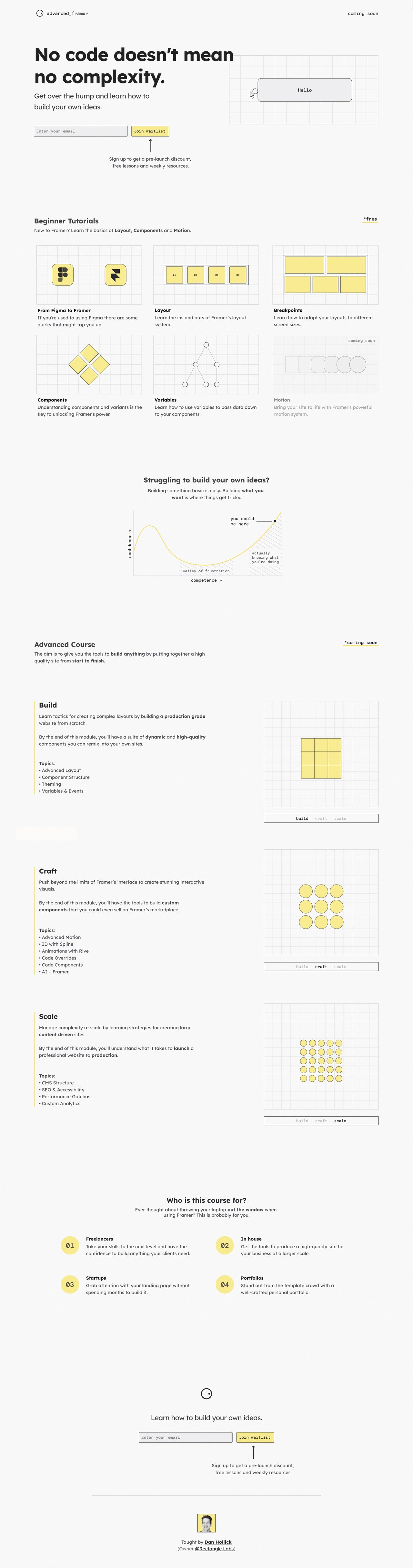 Advanced Framer Course Website Screenshot