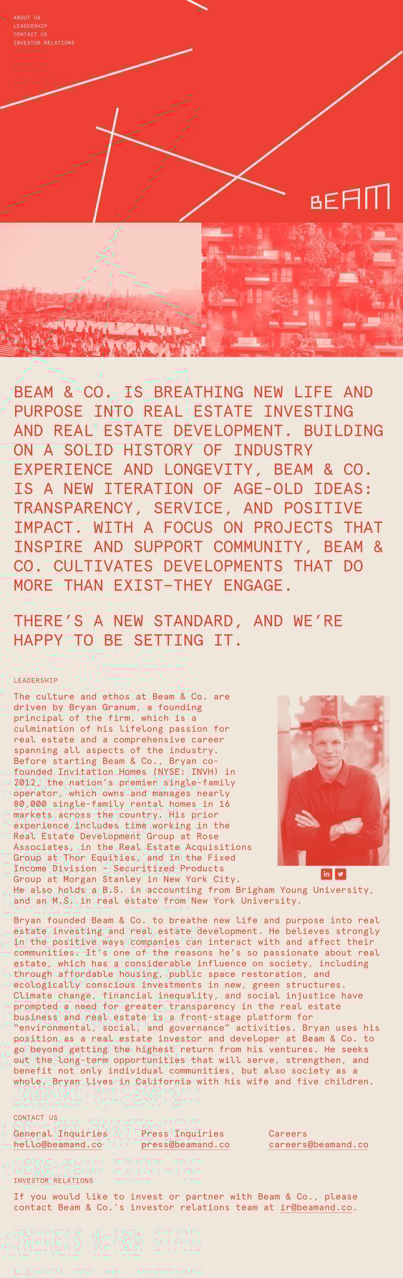 BEAM Website Screenshot