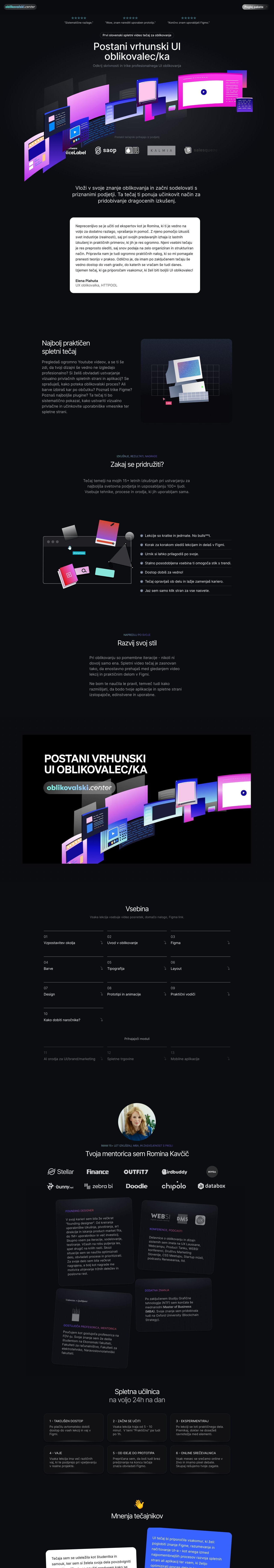 Oblikovalski center Website Screenshot