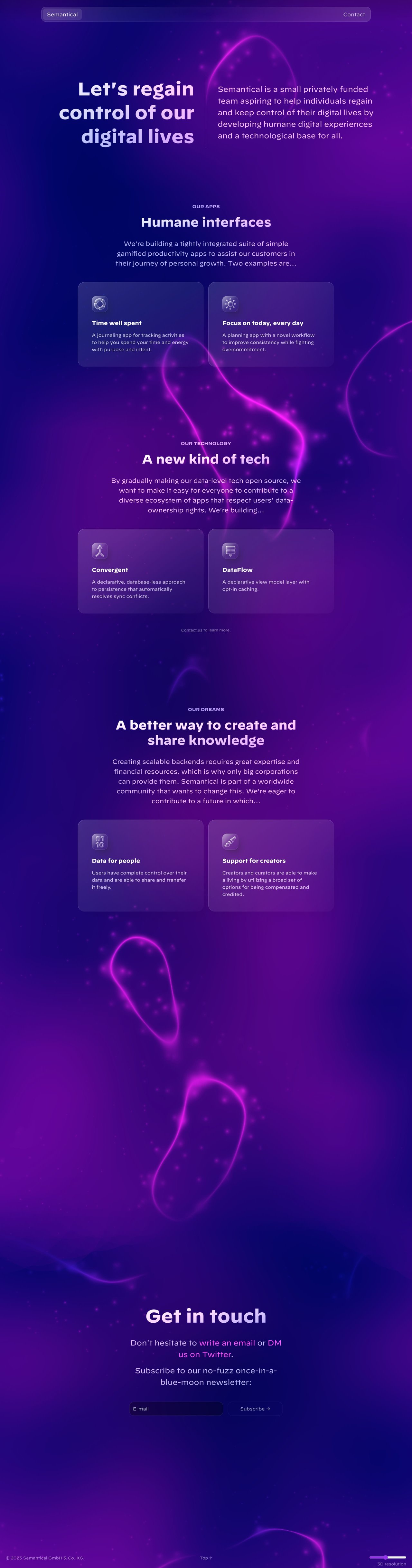 Semantical Website Screenshot