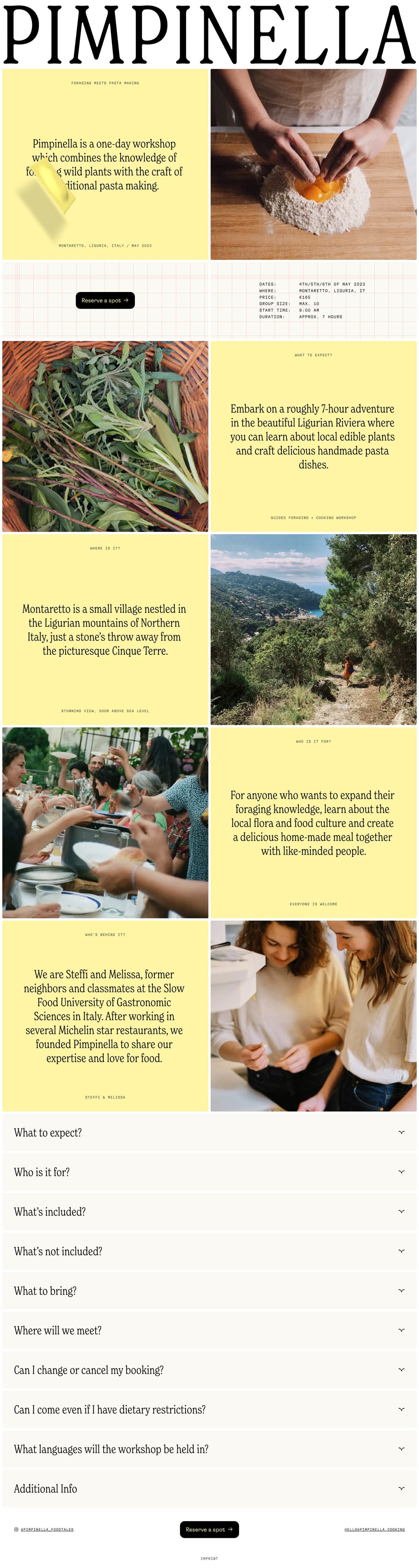 Pimpinella Website Screenshot