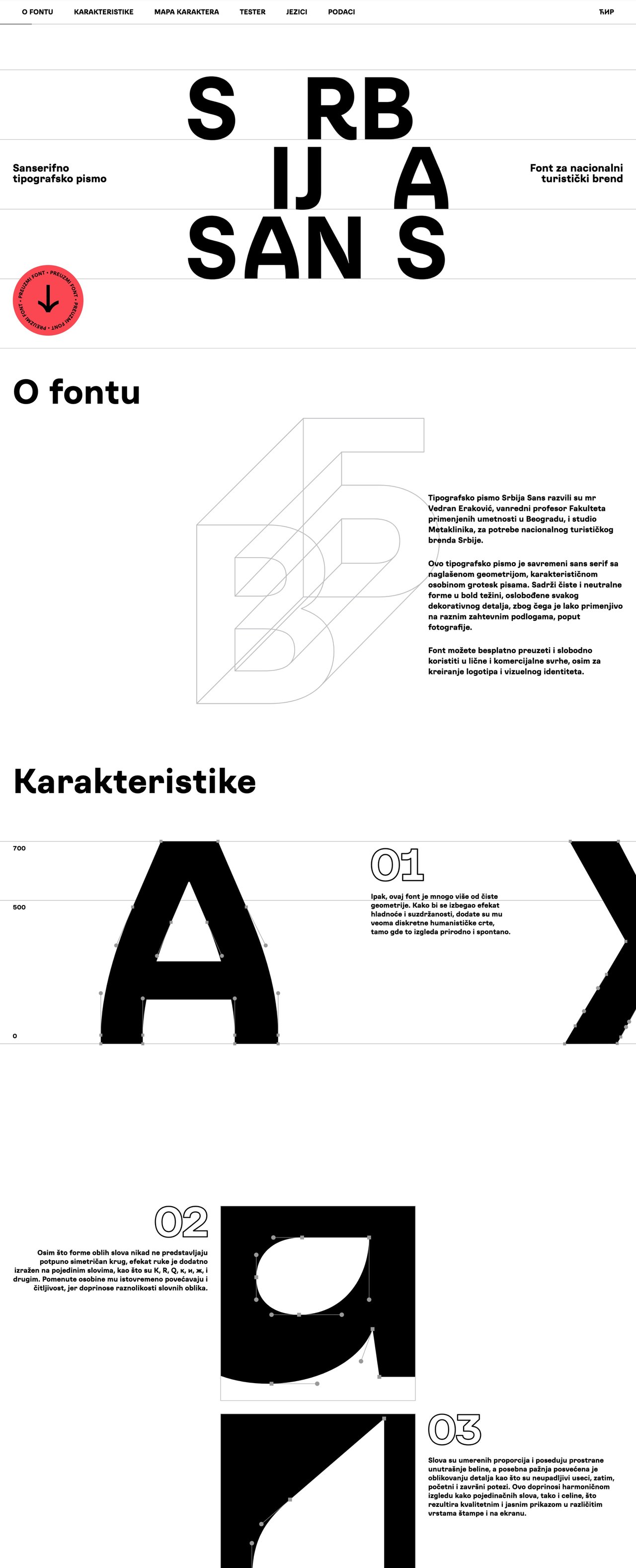 Srbija Sans Font Website Screenshot