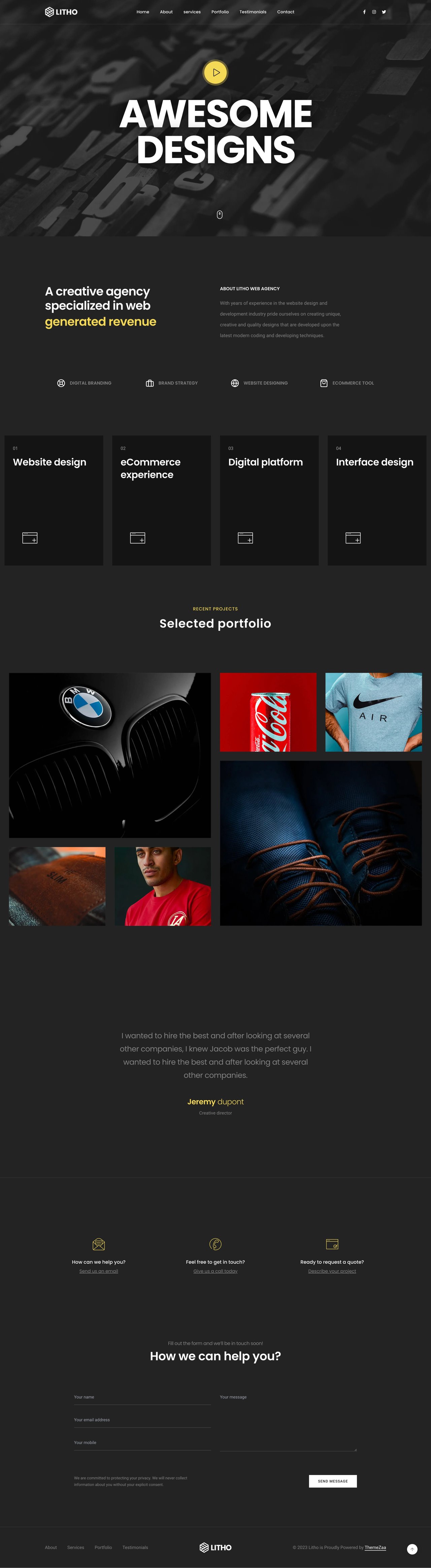 Litho ReactJS Website Screenshot