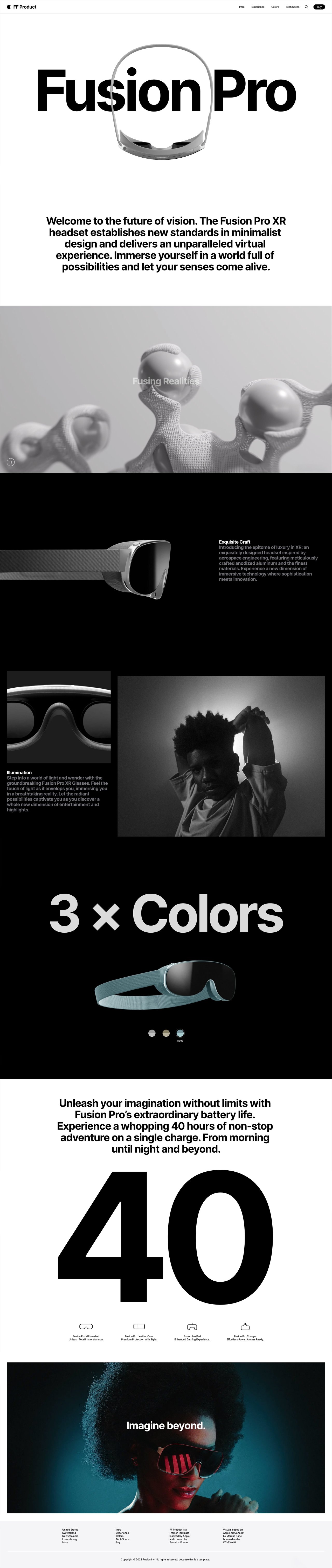 FF Product Website Screenshot