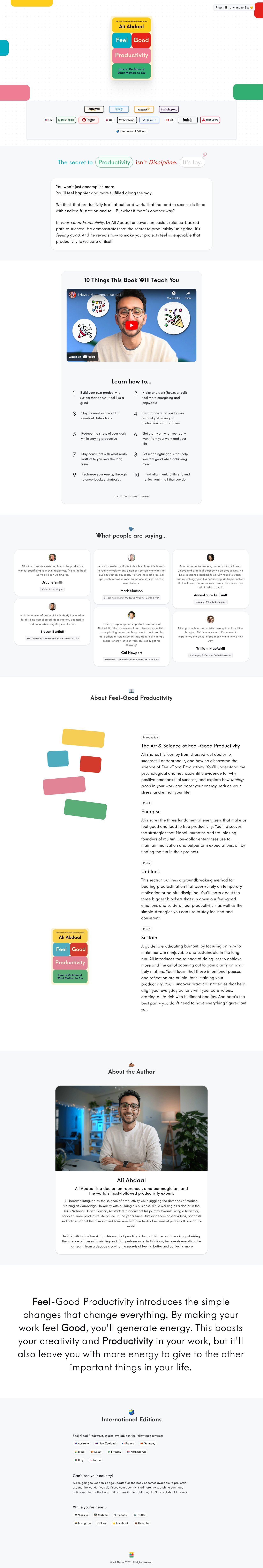 Feel Good Productivity Website Screenshot