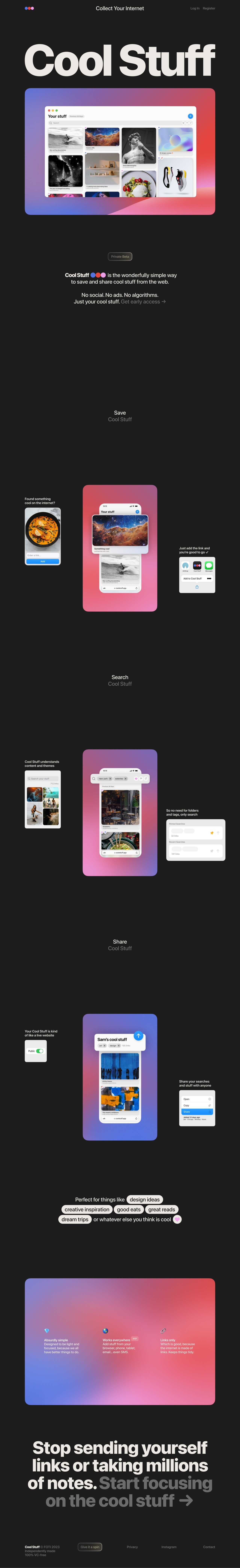 Cool Stuff Website Screenshot