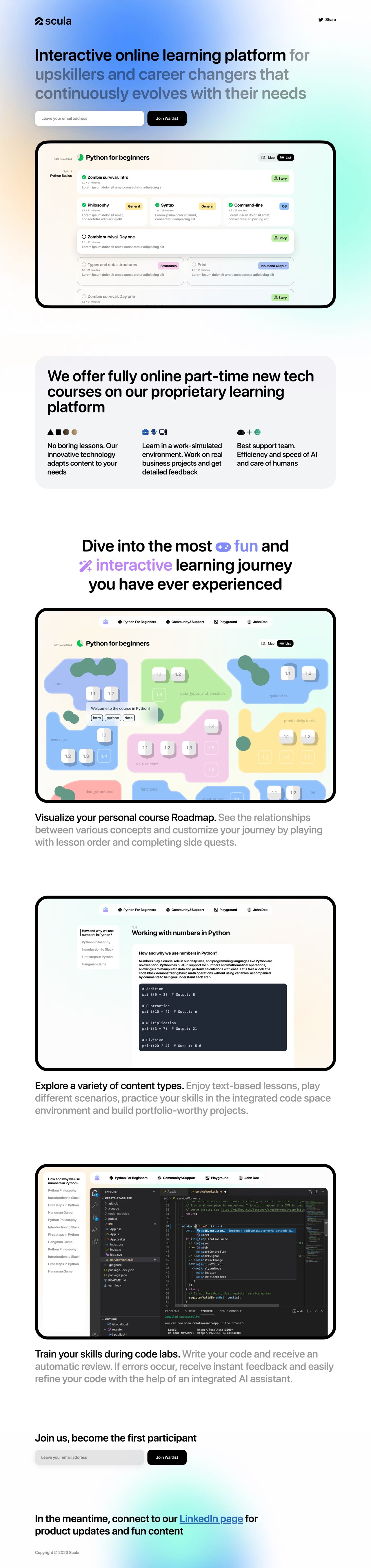 Scula Website Screenshot