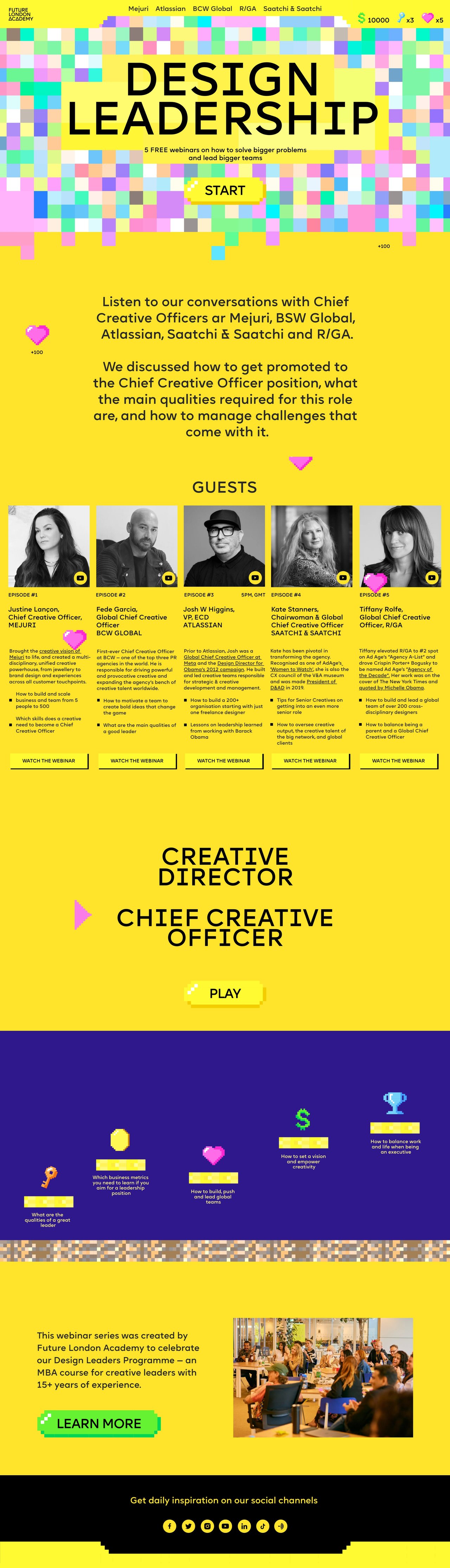 Design Leadership Webinars Website Screenshot