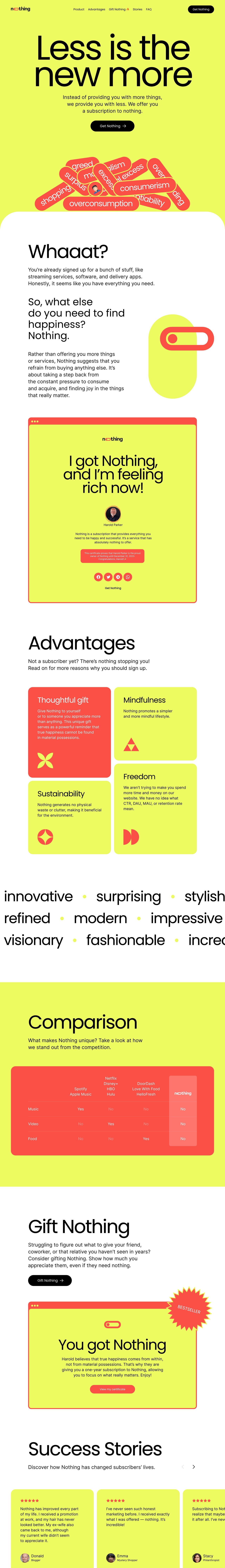 Nothing Website Screenshot