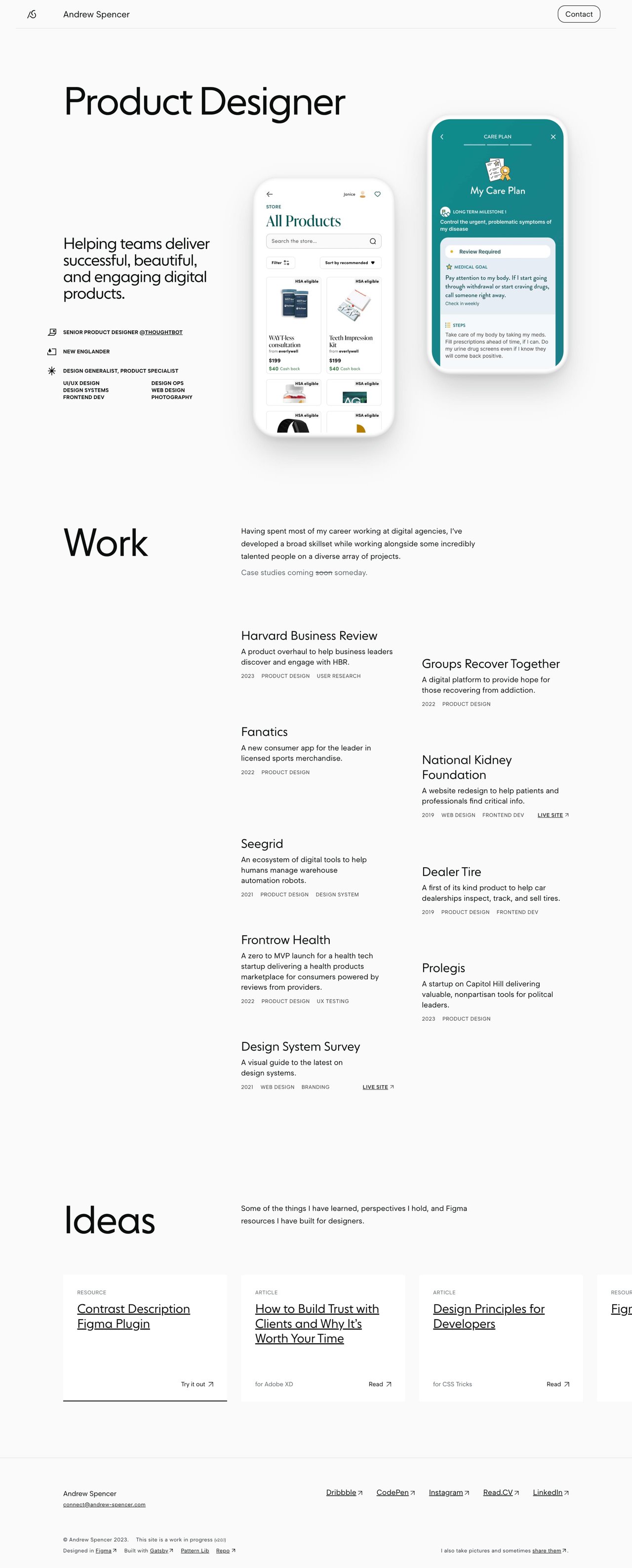 Andrew Spencer Website Screenshot