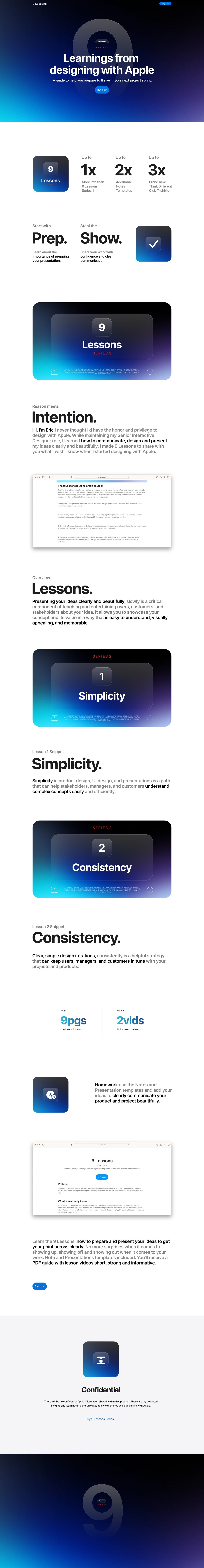 9 Lessons Website Screenshot