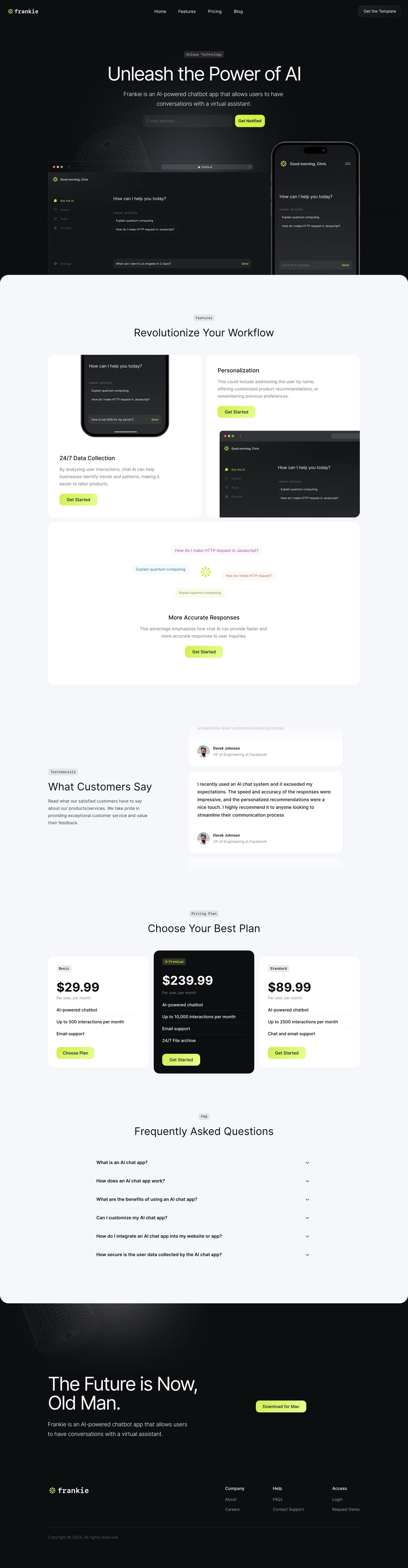 Frankie Website Screenshot