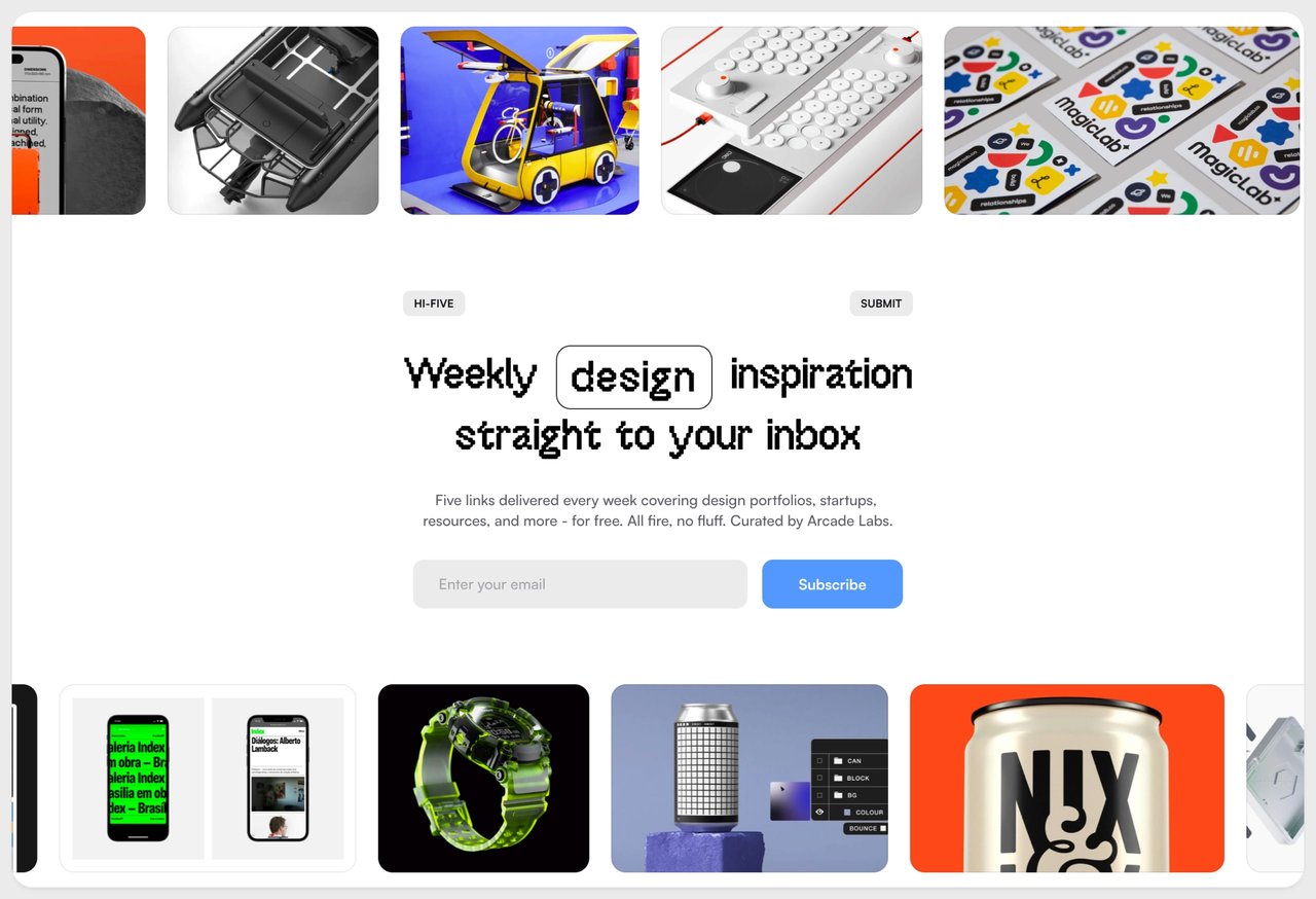 Hi-Five Website Screenshot