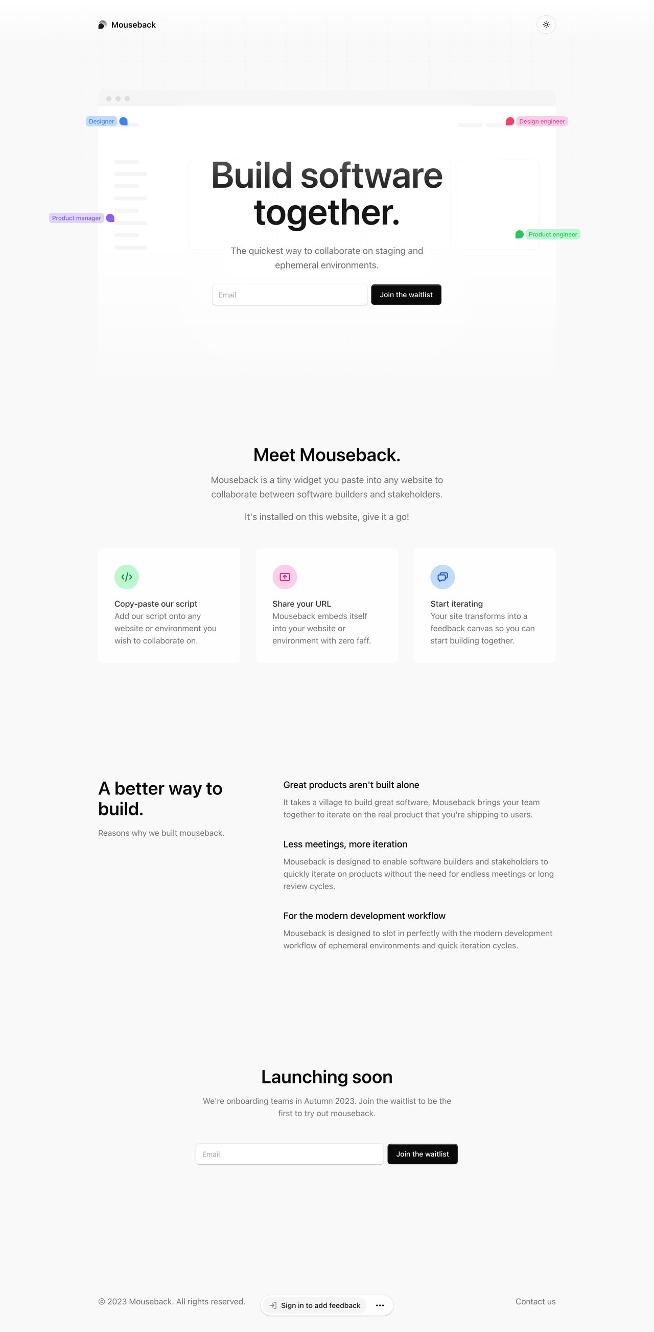 Mouseback Website Screenshot