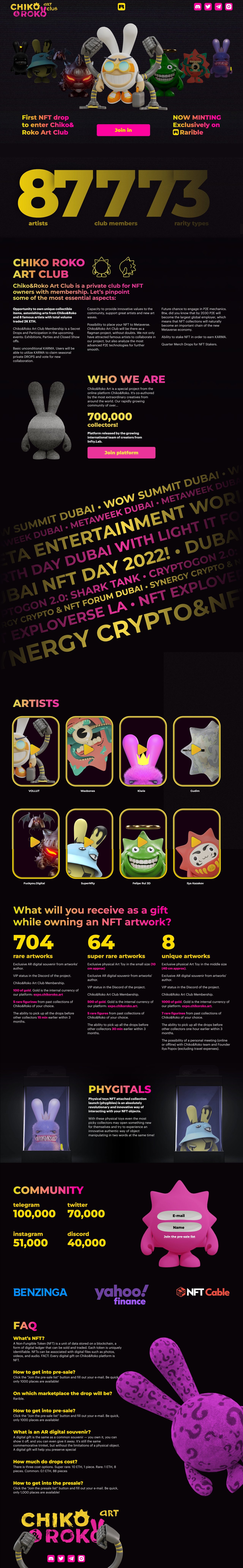 Chiko&Roko Art Club Website Screenshot