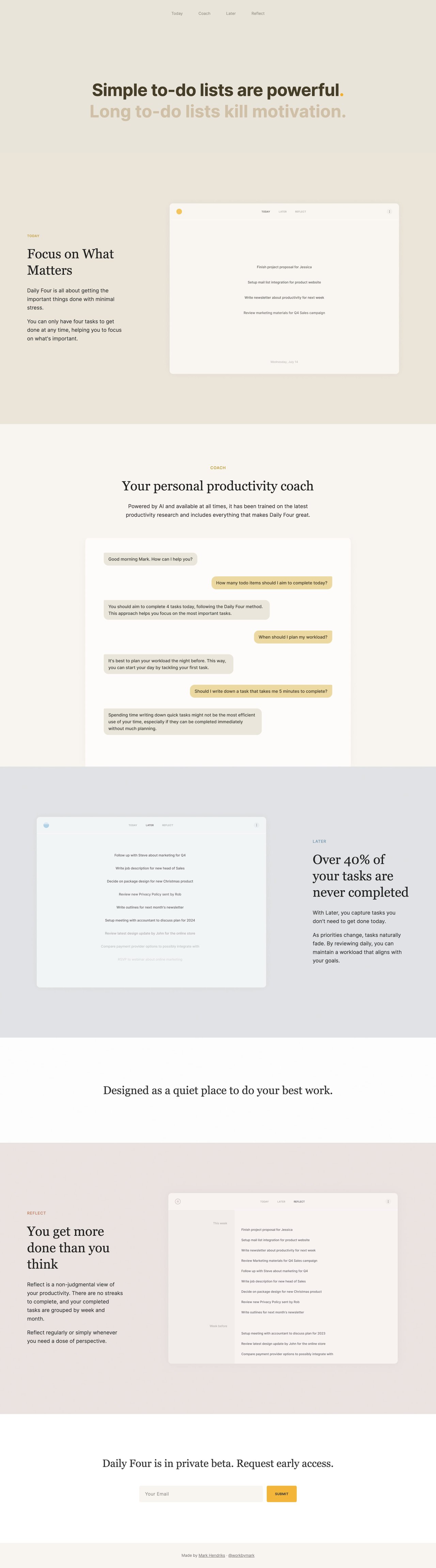 Daily Four Website Screenshot