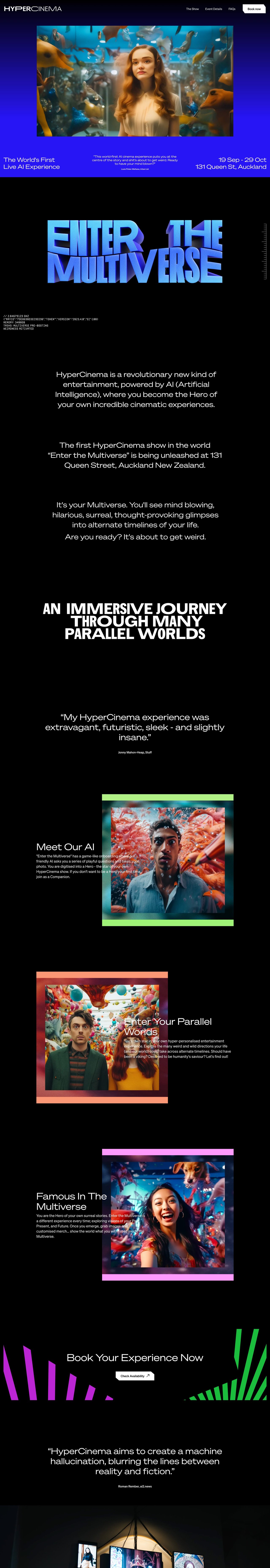 HyperCinema Website Screenshot