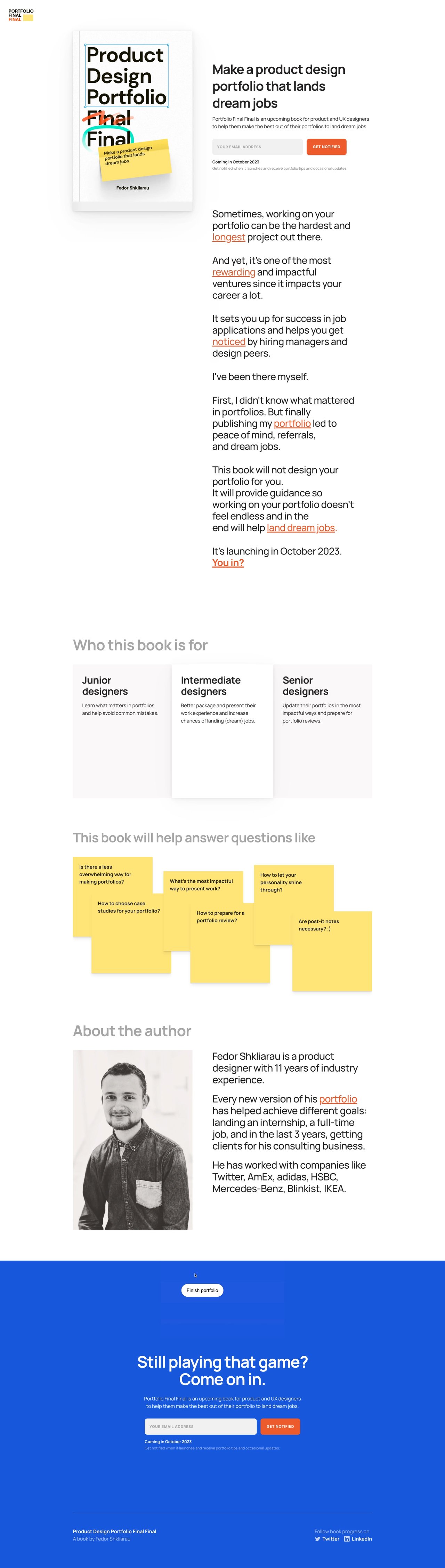 Portfolio Final Final Website Screenshot