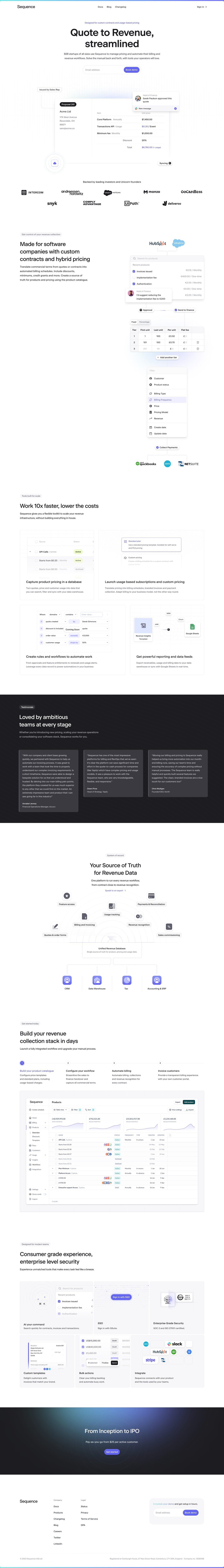 Sequence Website Screenshot