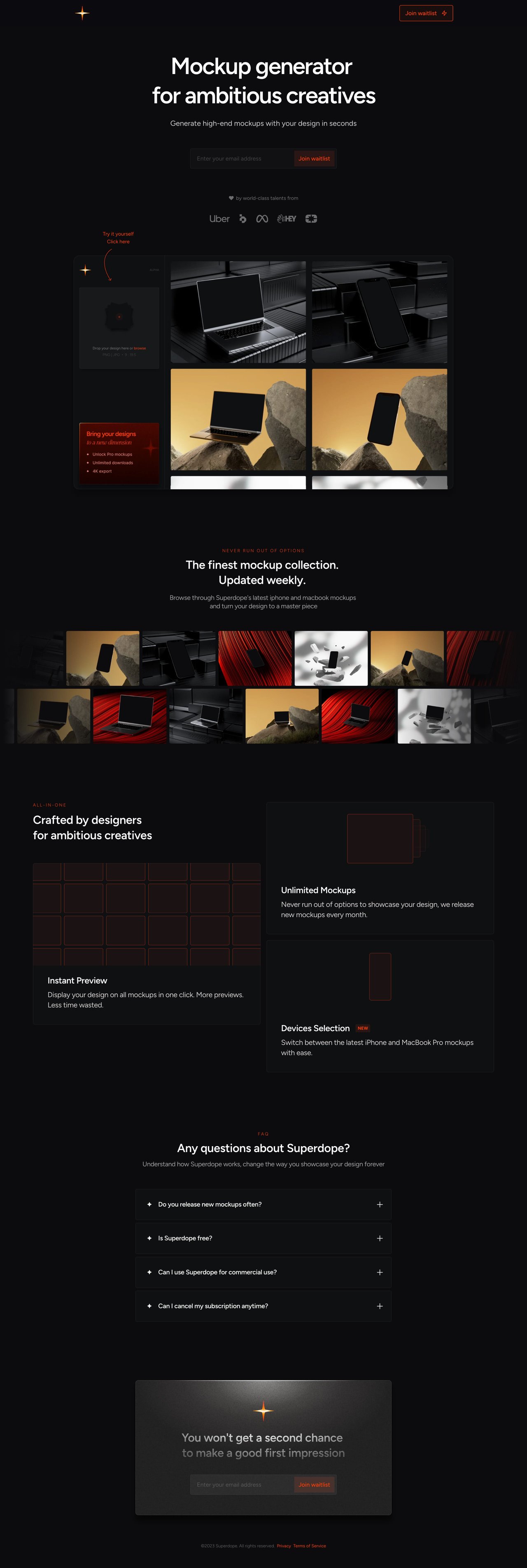 Superdope Website Screenshot