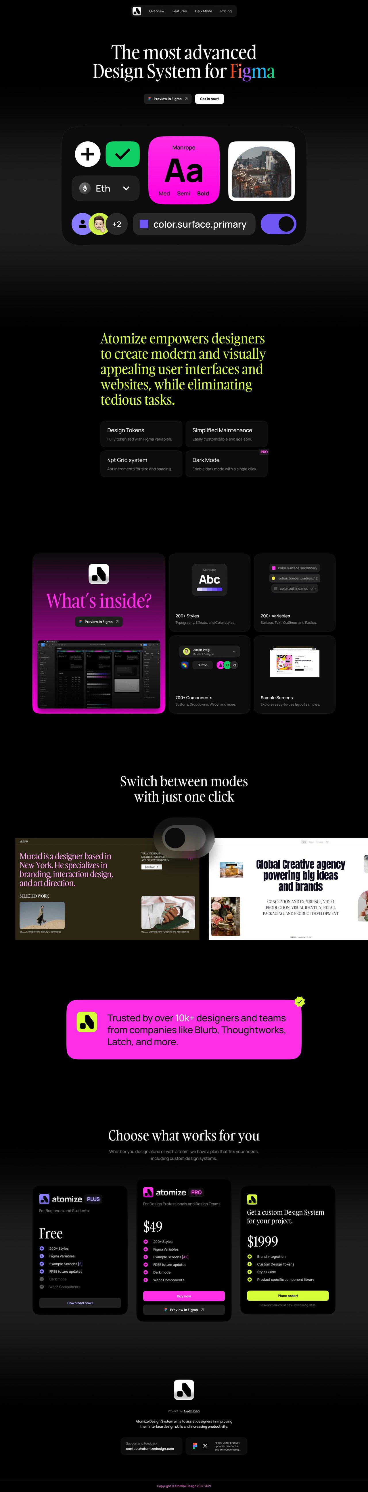 Atomize Design System Website Screenshot