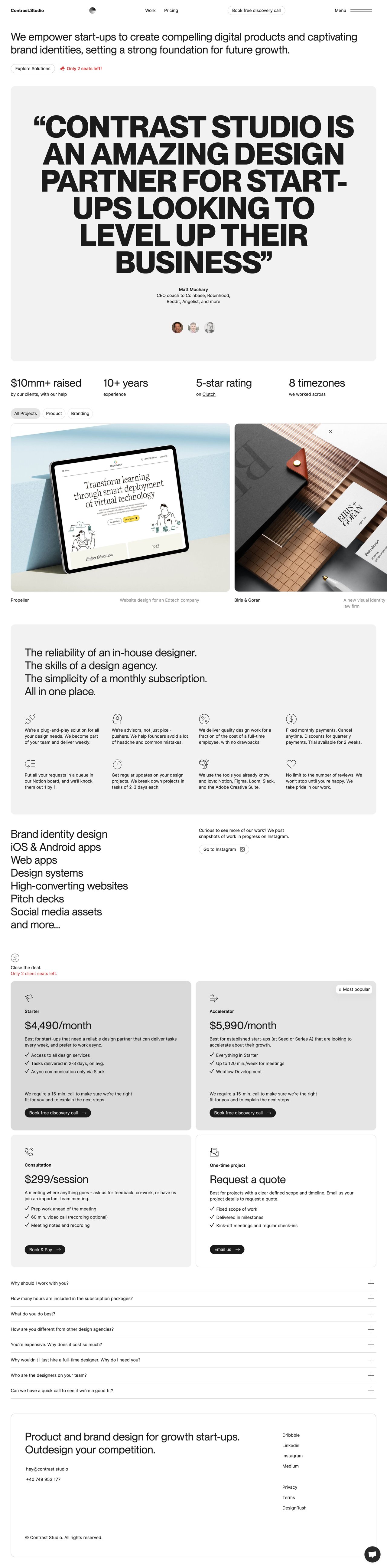 Contrast Studio Website Screenshot