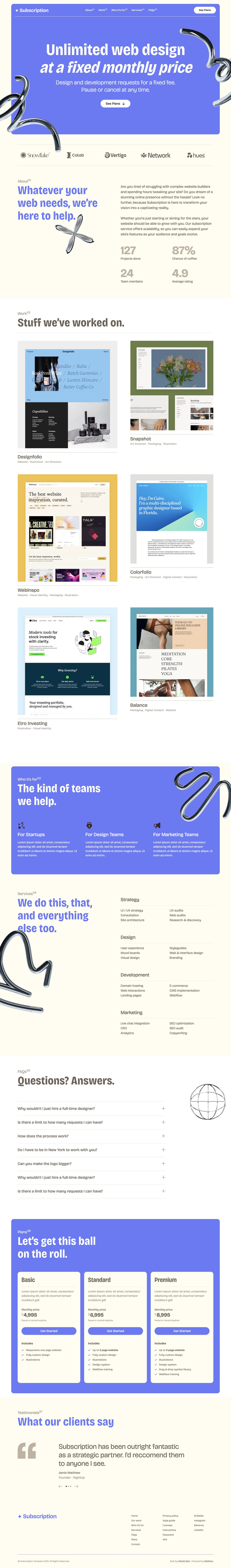 Subscription Website Screenshot