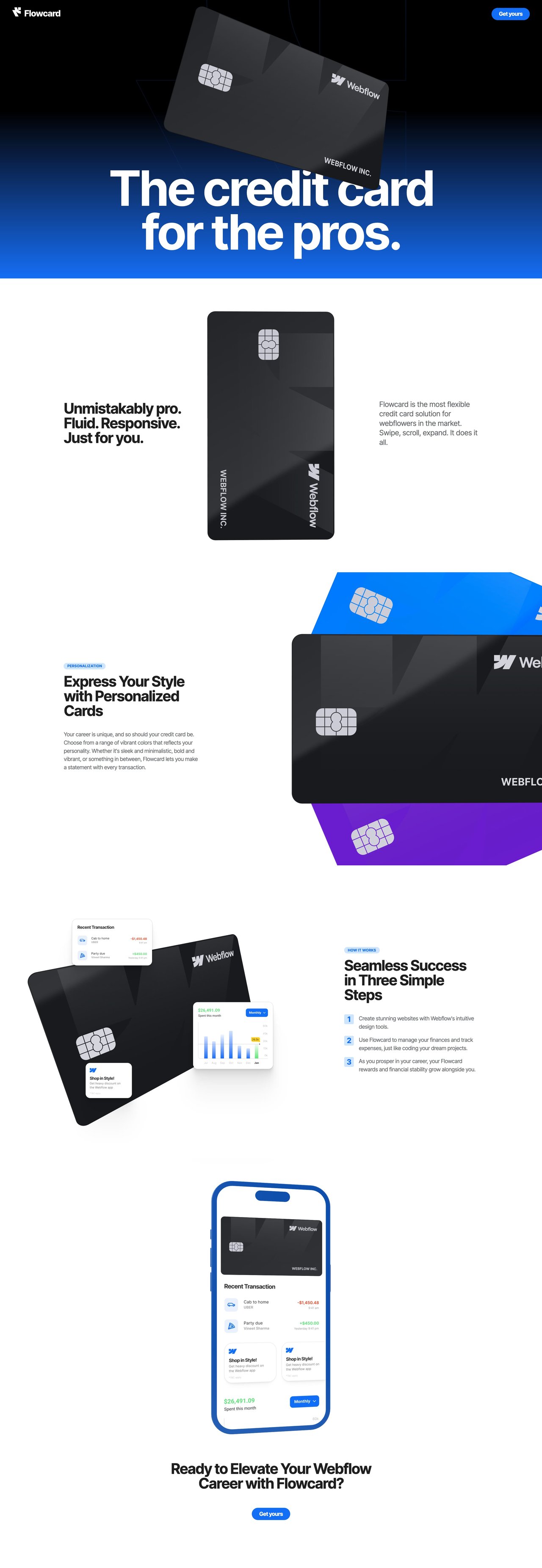 Flowcard Website Screenshot
