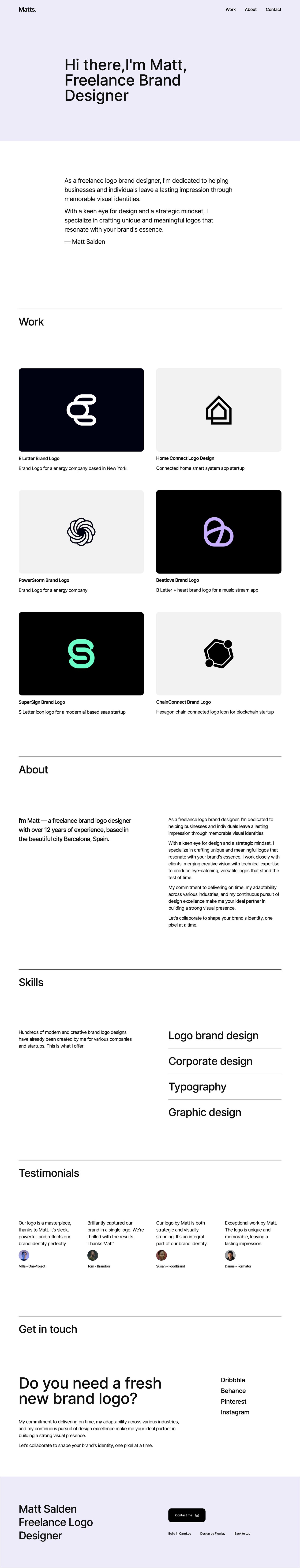 Matts Website Screenshot