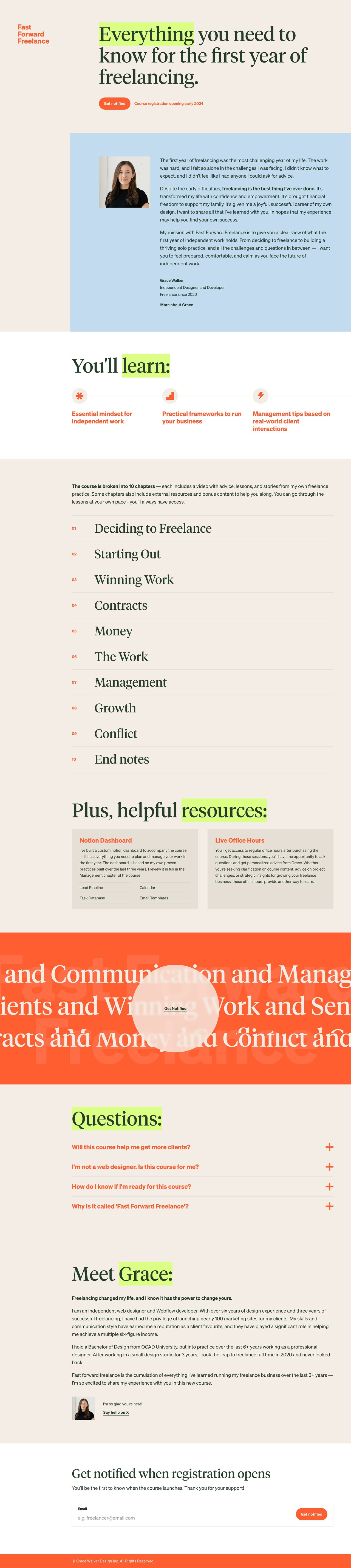 Fast Forward Freelance Website Screenshot
