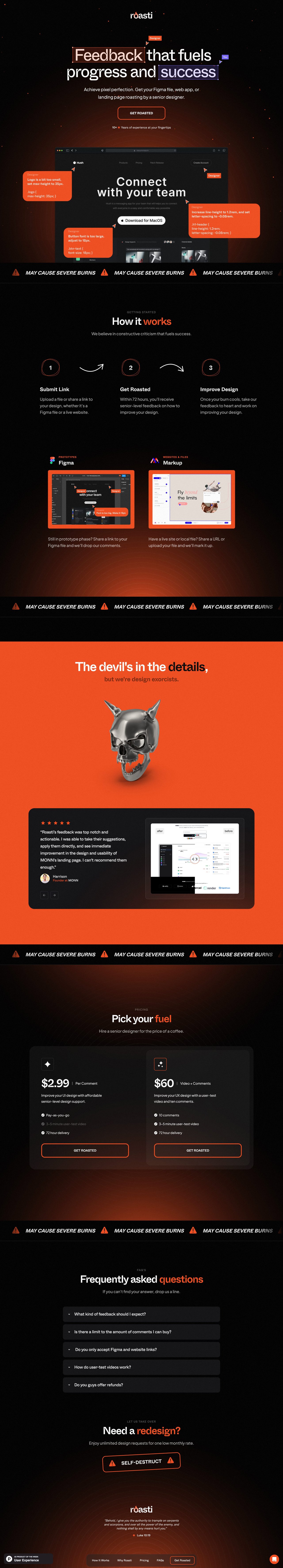 Roasti Website Screenshot