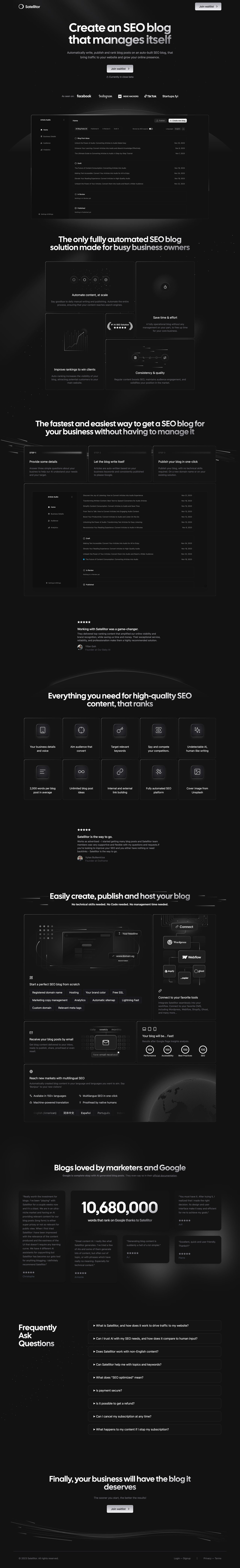 Satellitor Website Screenshot