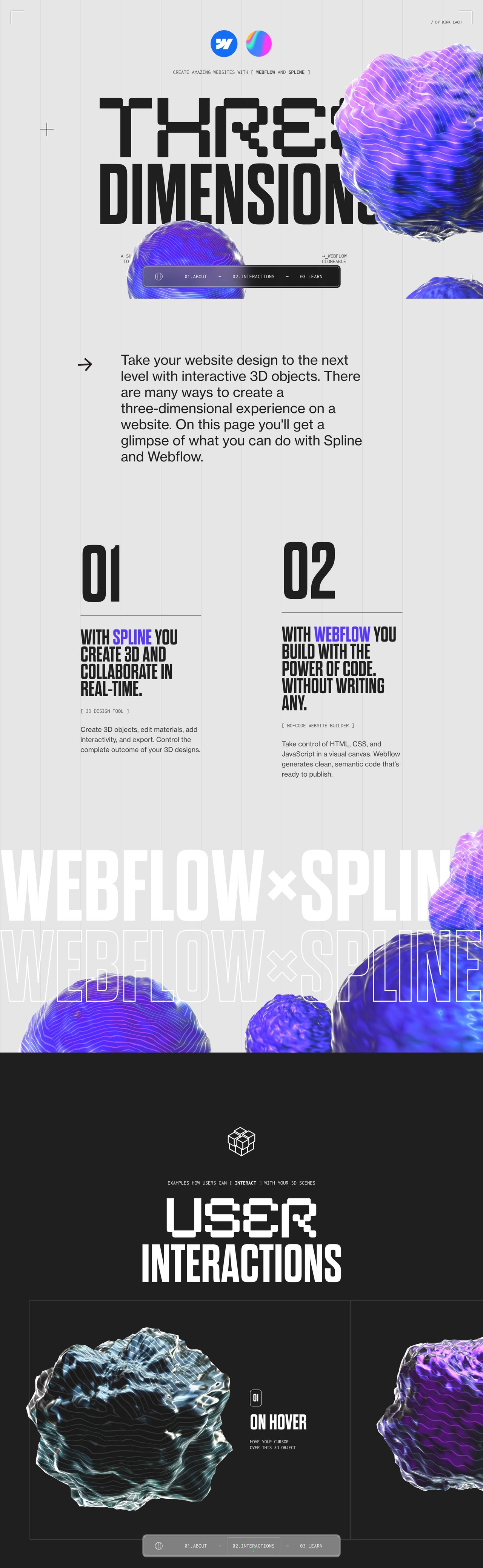 Three Dimensions Website Screenshot