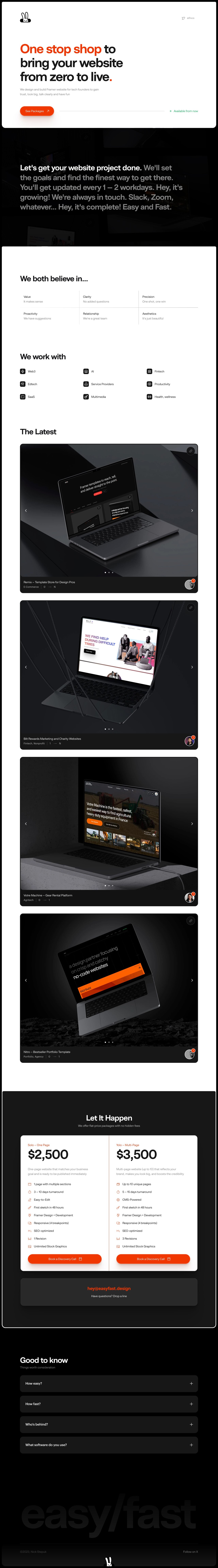 EasyFast Website Screenshot