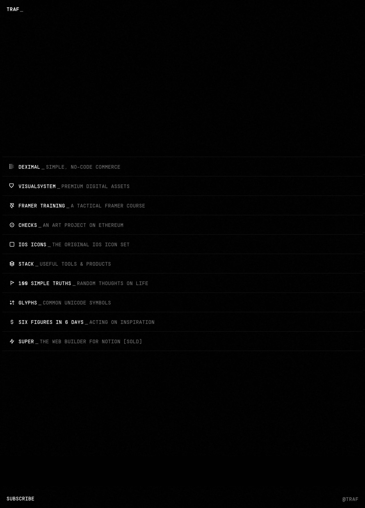 Traf Website Screenshot